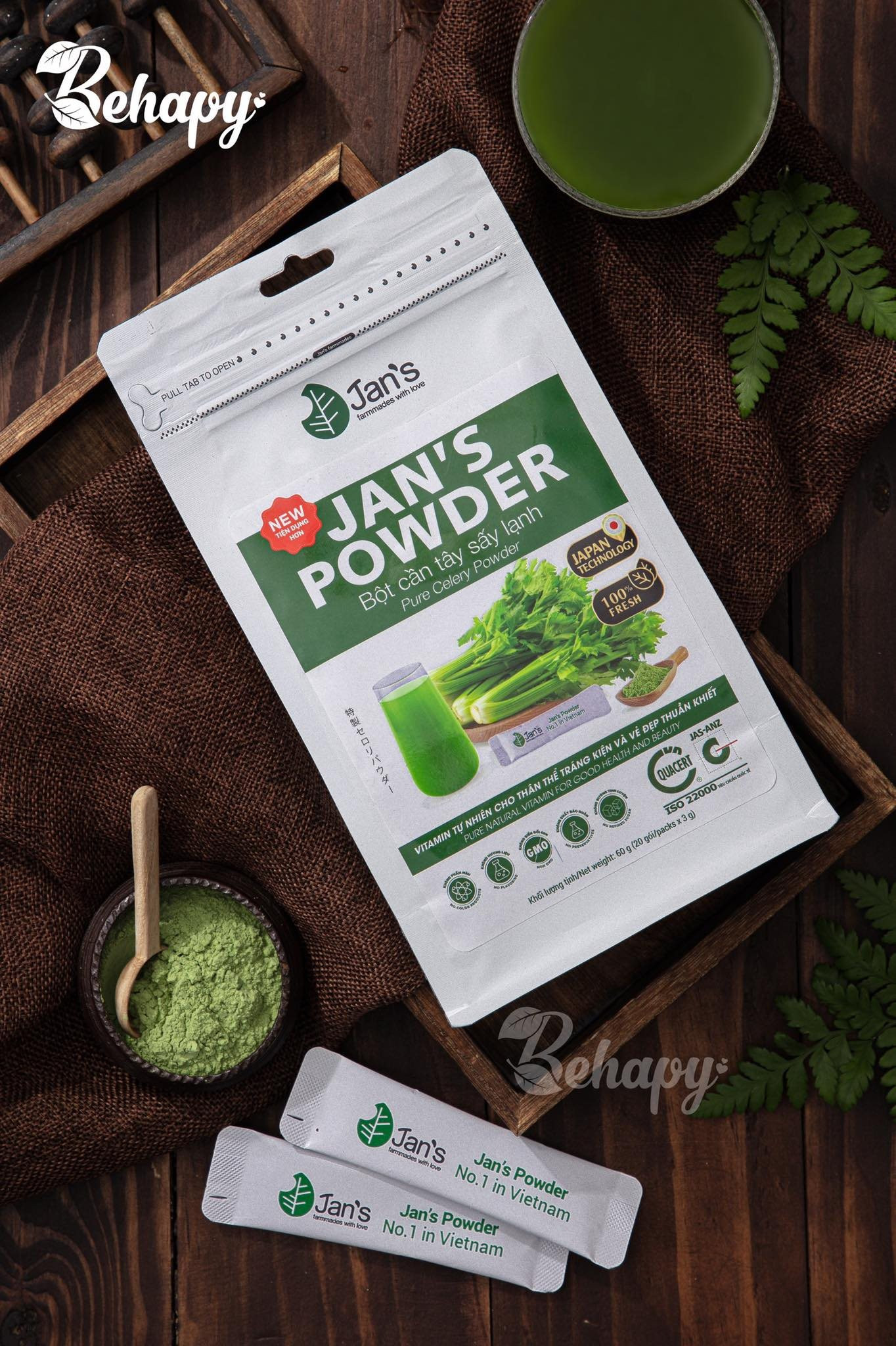 Bột cần tây sấy lạnh 60gr (20 gói 3gr) - Jan’s Powder
