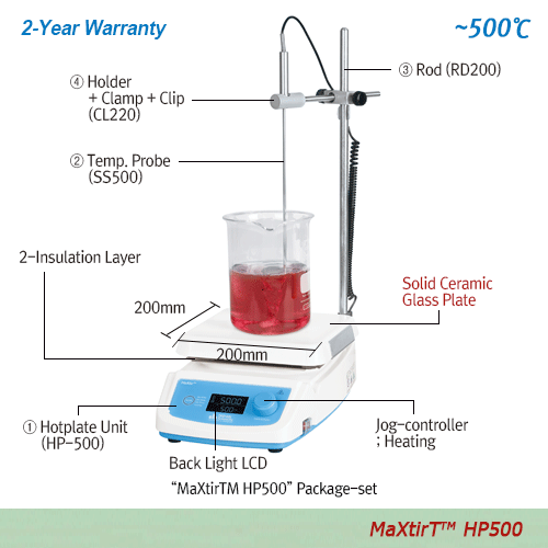 Máy khuấy từ gia nhiệt 500℃ 20 lít, Model: MaXtirTM HP500, Hãng: DAIHAN/ Hàn Quốc