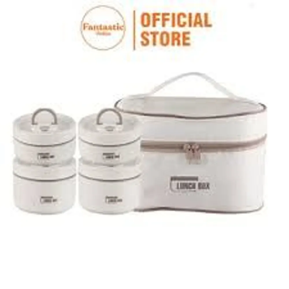 Hộp Cơm Giữ Nhiệt Lunch Box Hình Trụ Fantastic – Chất Liệu Inox 304 An Toàn – Tặng Kèm Túi Và Bộ Muỗng