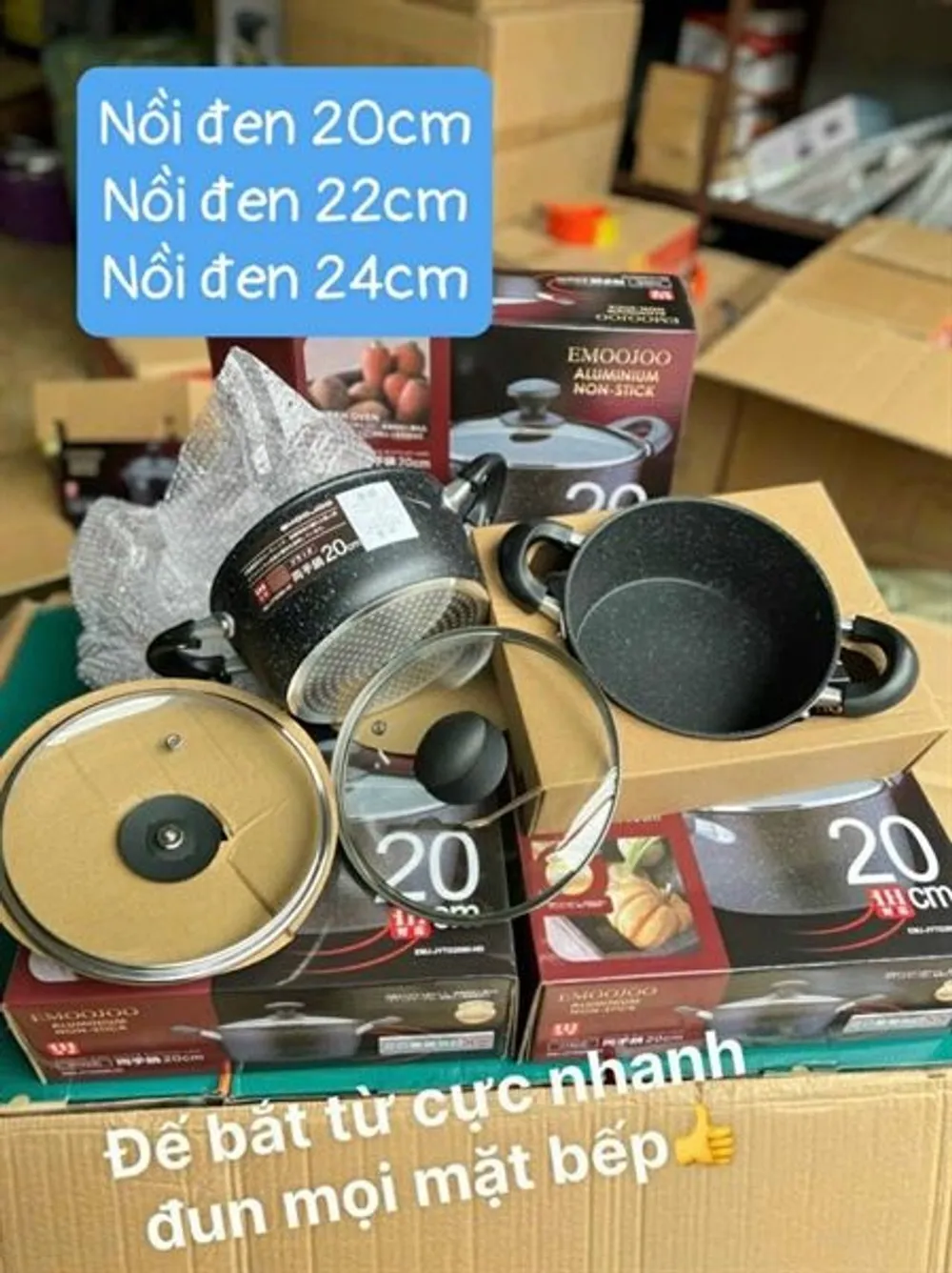 Nồi Nhật Đen Cán Gỗ 20cm ( THÙNG 16C)