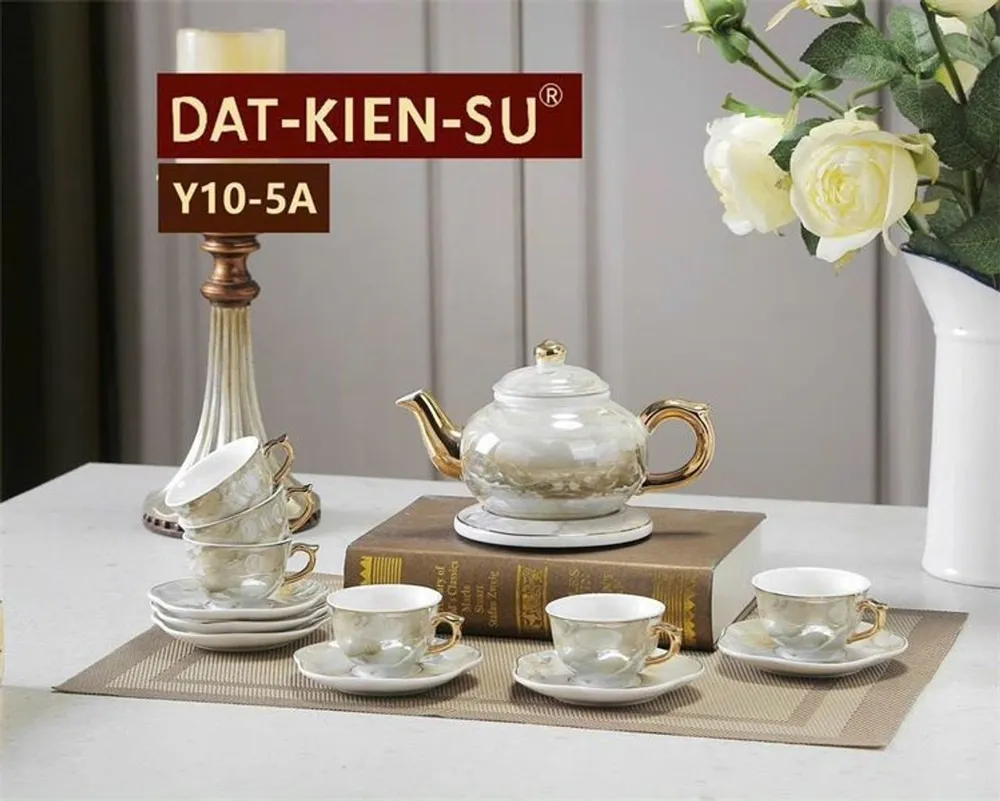 Ấm Chén Xanh Đĩa Kê Vân Đá Y10-5A (THÙNG 12B)