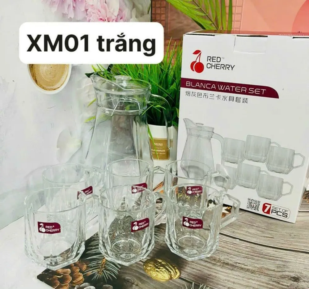 Bộ bình 6 cốc thủy tinh