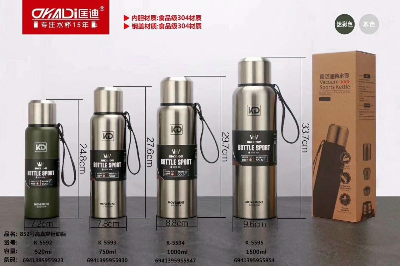 Bình giữ nhiệt inox 304 cao cấp 3 lớp , giữ nóng + lạnh 24h, dung tích 520ml, 750ml, 1000ml, 1500ml