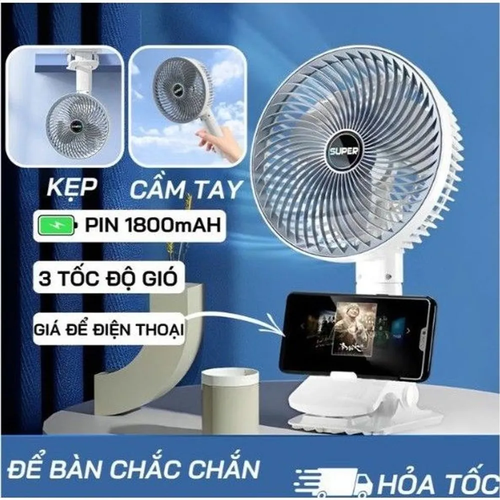 Quạt kep tích điện ( THÙNG 40C)