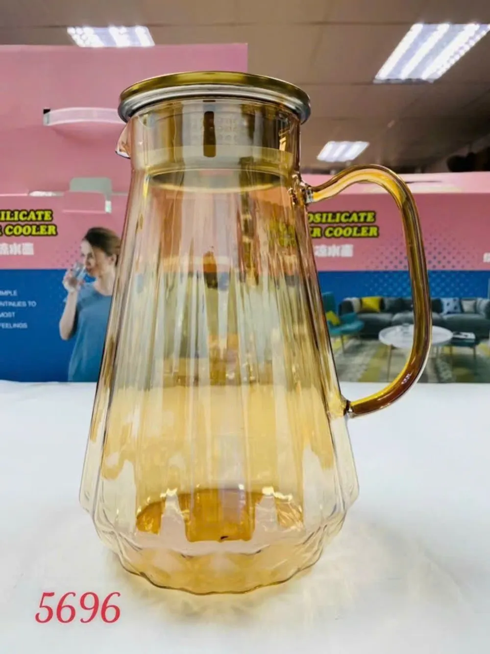 Bình Đựng Nước Thủy Tinh Chịu Nhiệt 5265 1,8l Màu Vàng