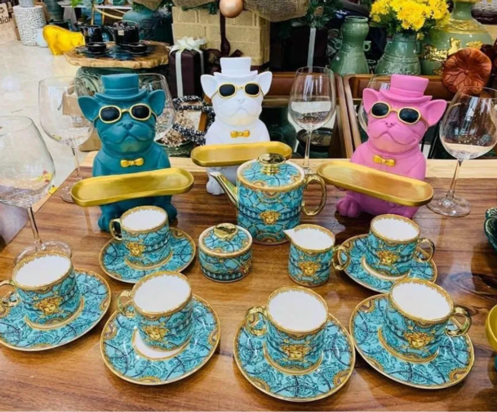 Bộ Ấm Chén VS Sứ Xương Hoàng Gia Cao Cấp