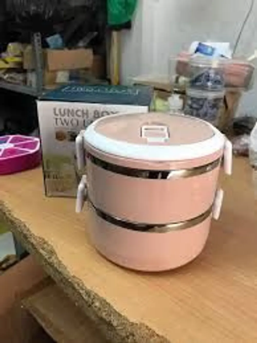 Hộp Cơm Giữ Nhiệt 2 Tầng Văn Phòng Lúa Mạch, Cặp Lồng Giữ Nhiệt, Cà Men Giữ Nhiệt Lõi Inox