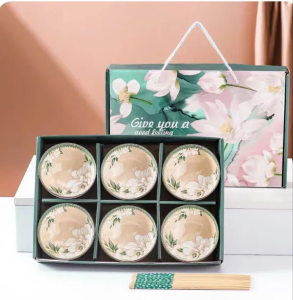Bộ bát cơm gia đình cao cấp, Chén sứ men đẹp, màu xinh phong cách nhật bản