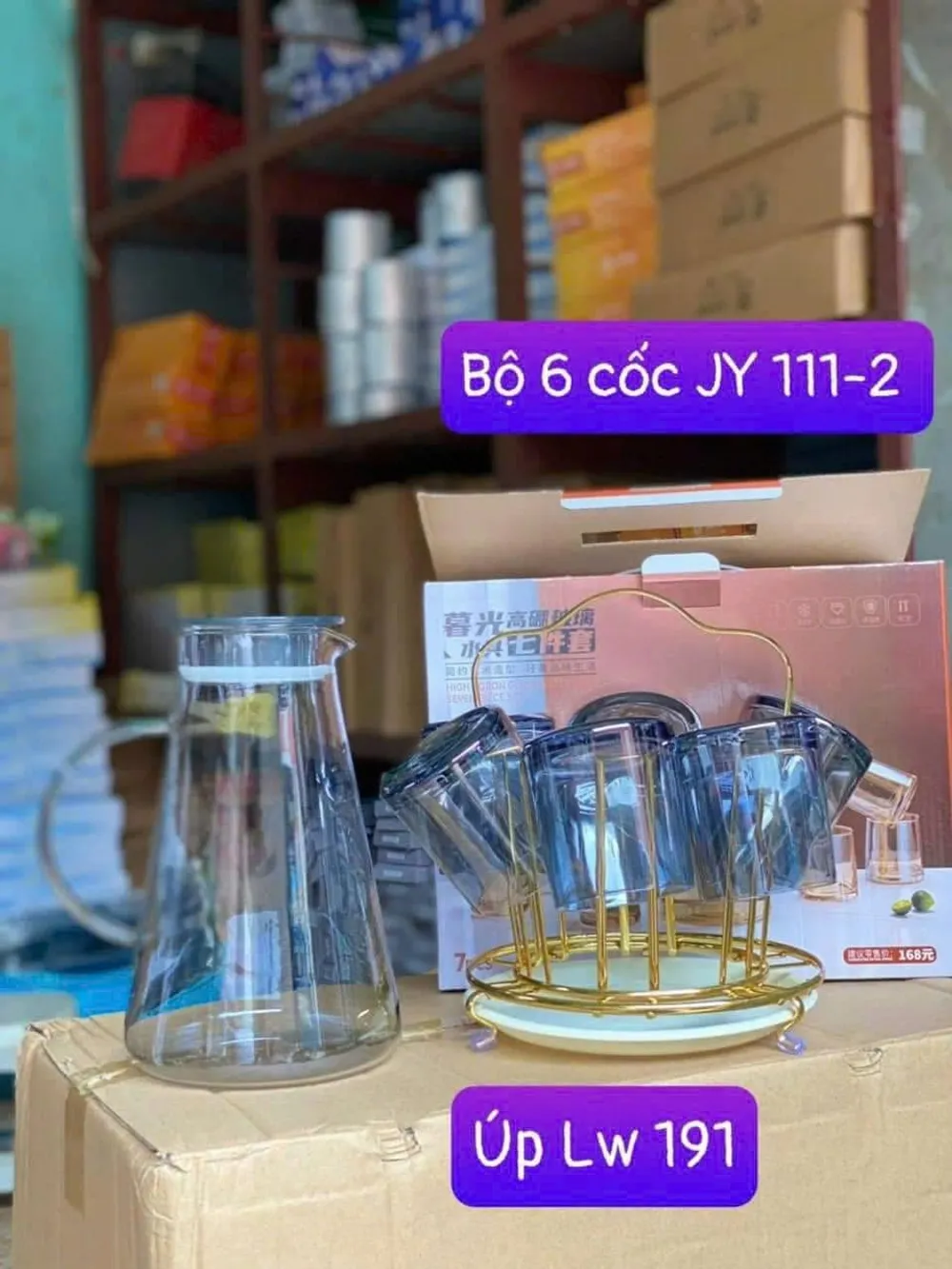 Bộ Cốc Bình Thuỷ Tinh Siêu Đẹp