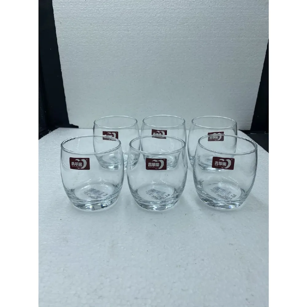 BỘ 6 LY CỐC THUỶ TINH TRÒN BẦU 290ML ĐỦ MÀU