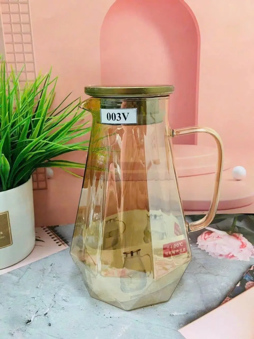Bình Đựng Nước Thủy Tinh Chịu Nhiệt 5265 1,8l Màu Vàng
