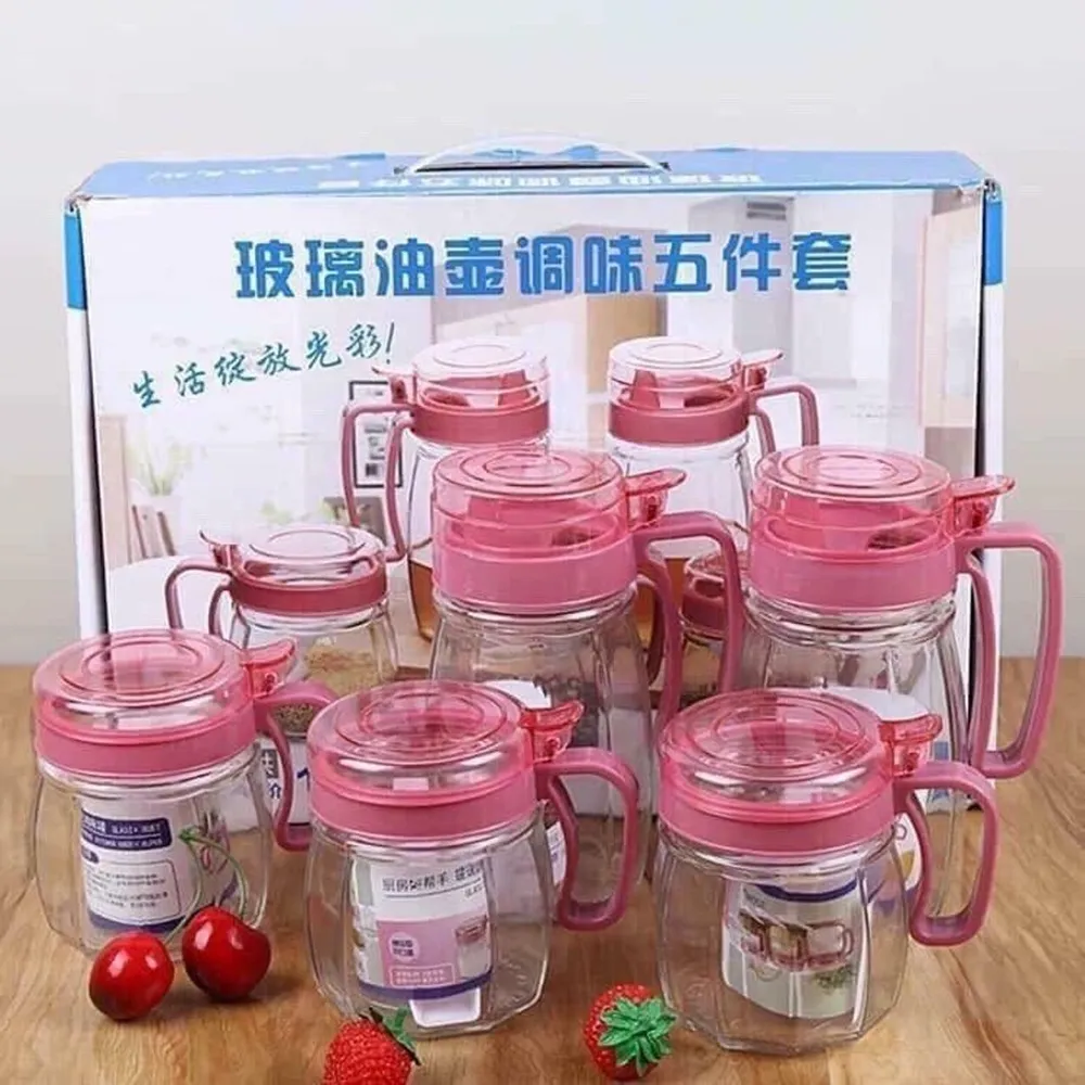 Bộ 5 Hũ Gia Vị Đỏ (THÙNG 12B)