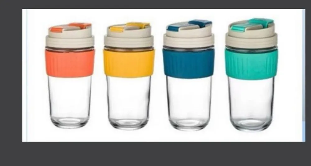 Cốc thuỷ tinh có nắp và ống hút, ly uống nước đẹp dung tích 500ml ( màu giao ngẫu nhiên )
