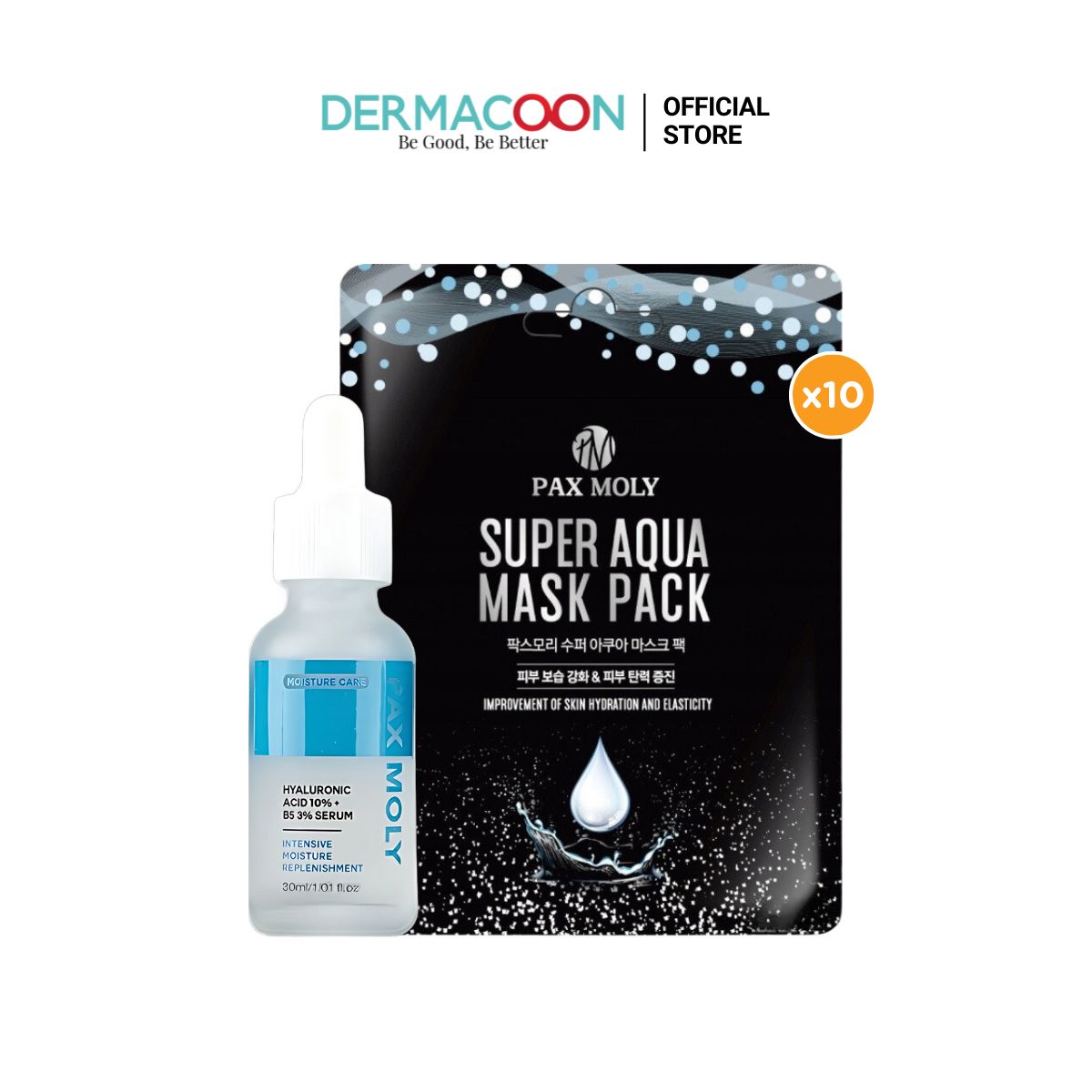 Combo Serum Dưỡng Da PAX MOLY 30ml & Mặt Nạ Dưỡng Ẩm PAX MOLY Hộp 10 miếng