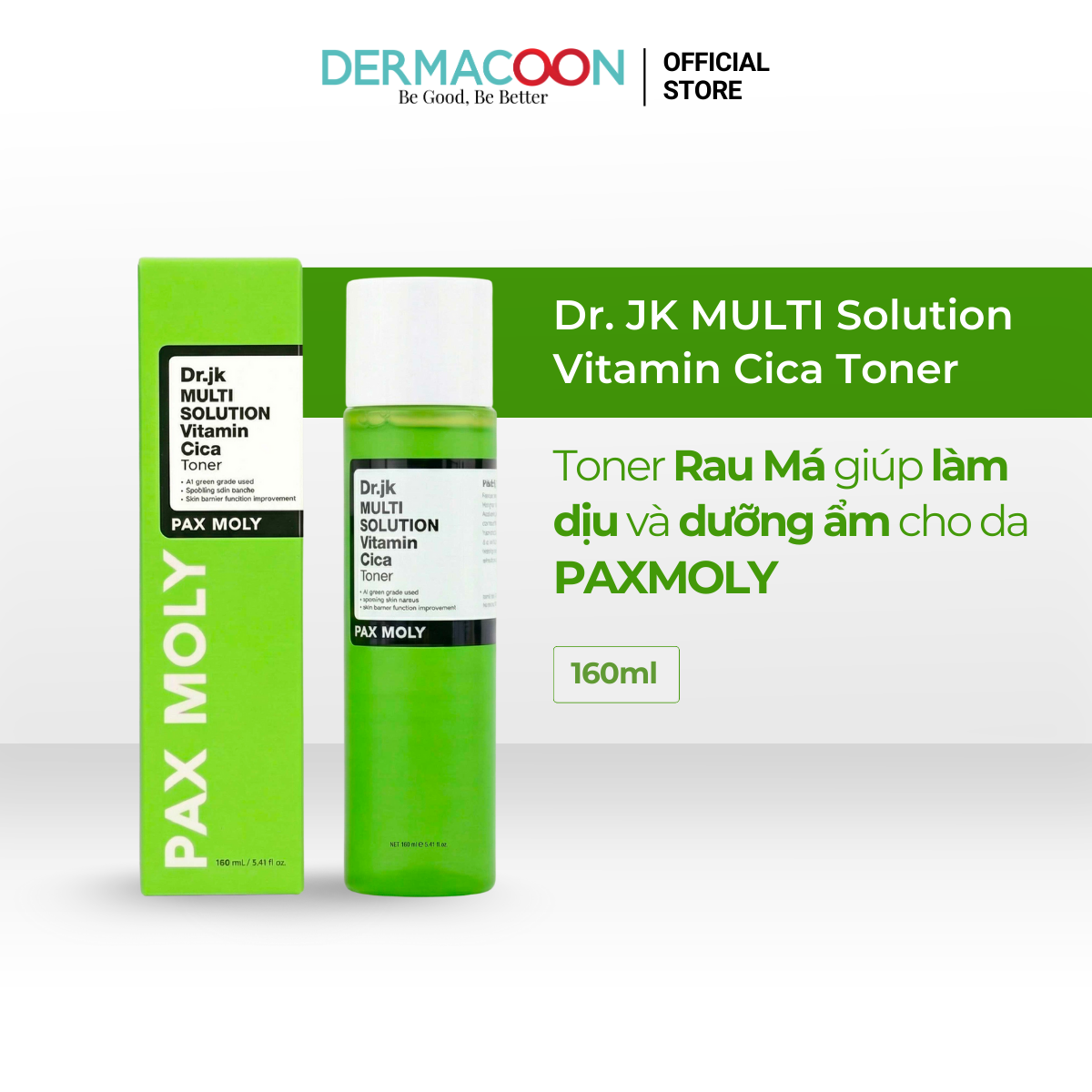 PAXMOLY Dr. JK MULTI Solution Vitamin Cica Toner Toner Rau Má giúp làm dịu và dưỡng ẩm cho da 160ml