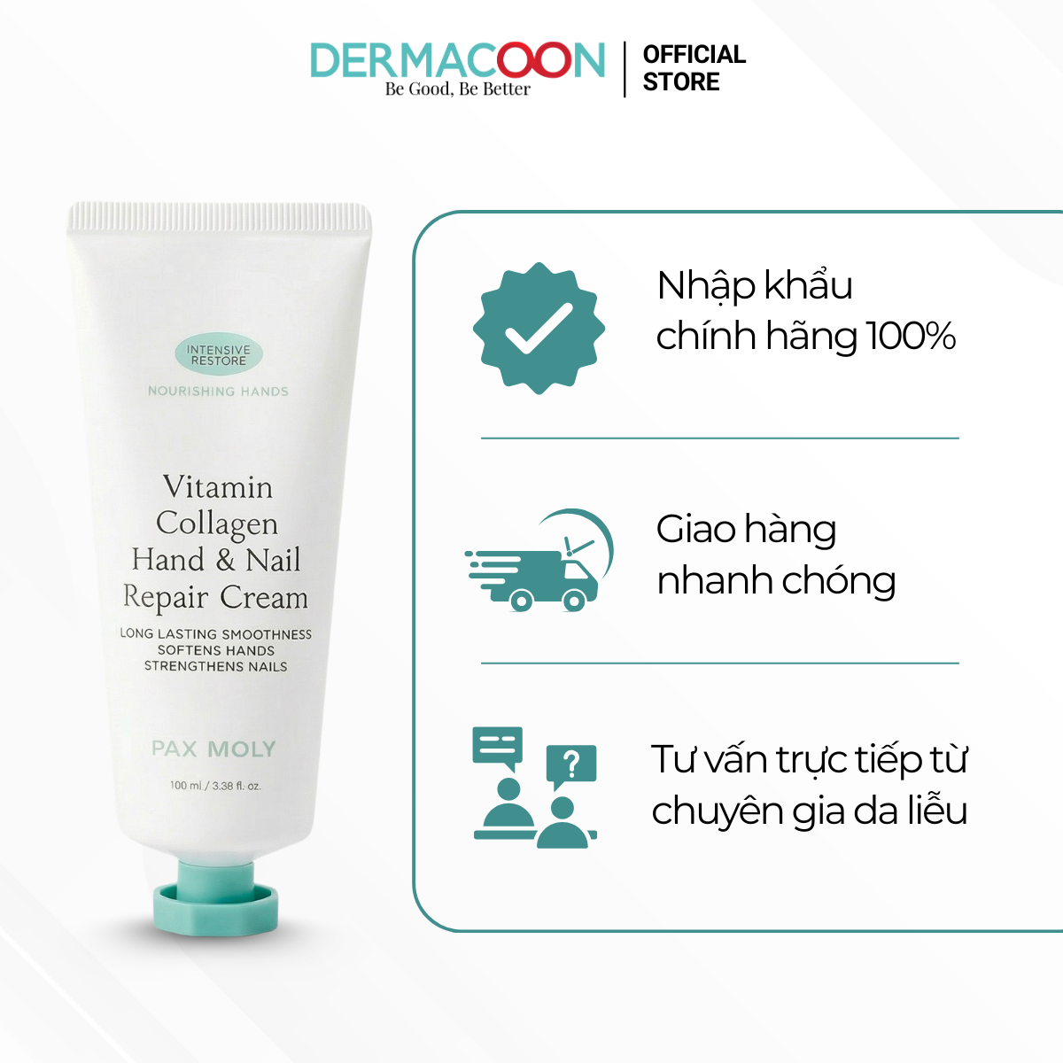 PAXMOLY Vitamin Collagen Hand & Nail Repair Cream 100ml Kem dưỡng ẩm cho da tay và móng tay 100ml