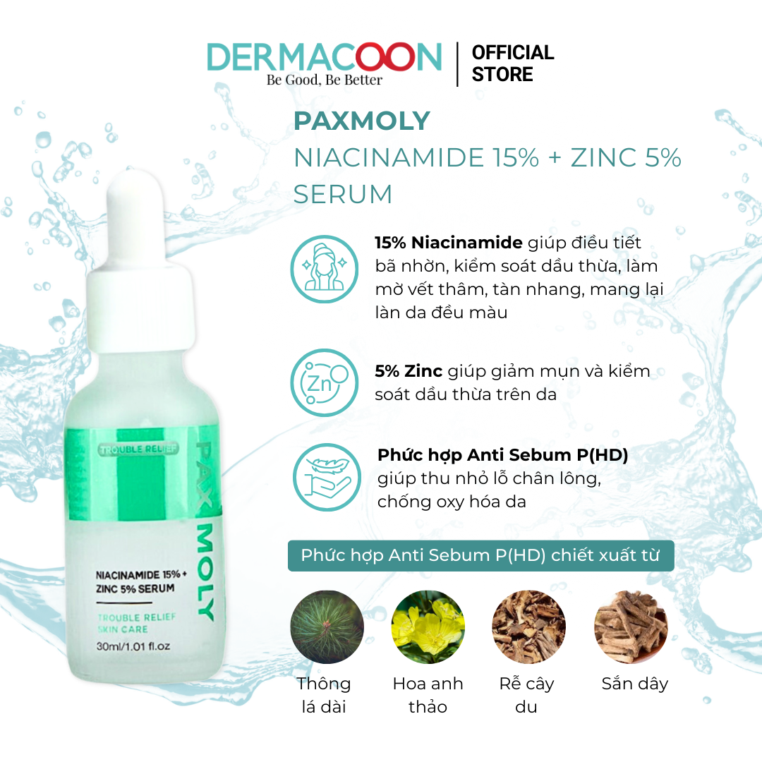 Combo Serum Dưỡng Da PAX MOLY 30ml & Mặt Nạ Dưỡng Ẩm PAX MOLY Hộp 10 miếng