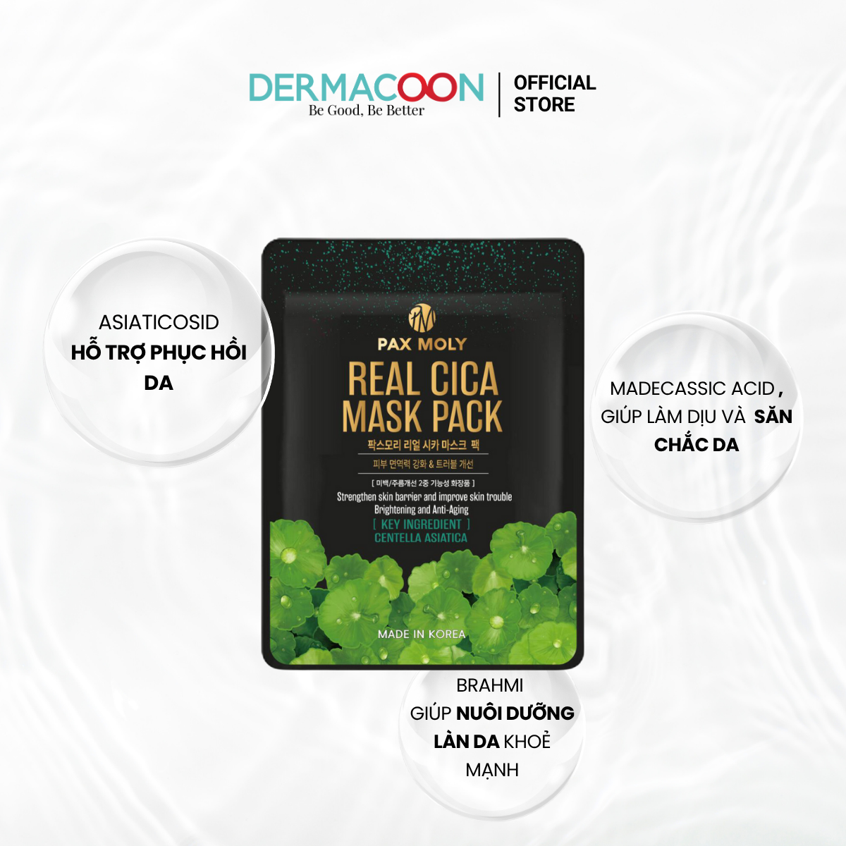 Bộ 5 mặt nạ giúp cấp ẩm, làm dịu cho da mụn Pax Moly (5 miếng x 25ml)