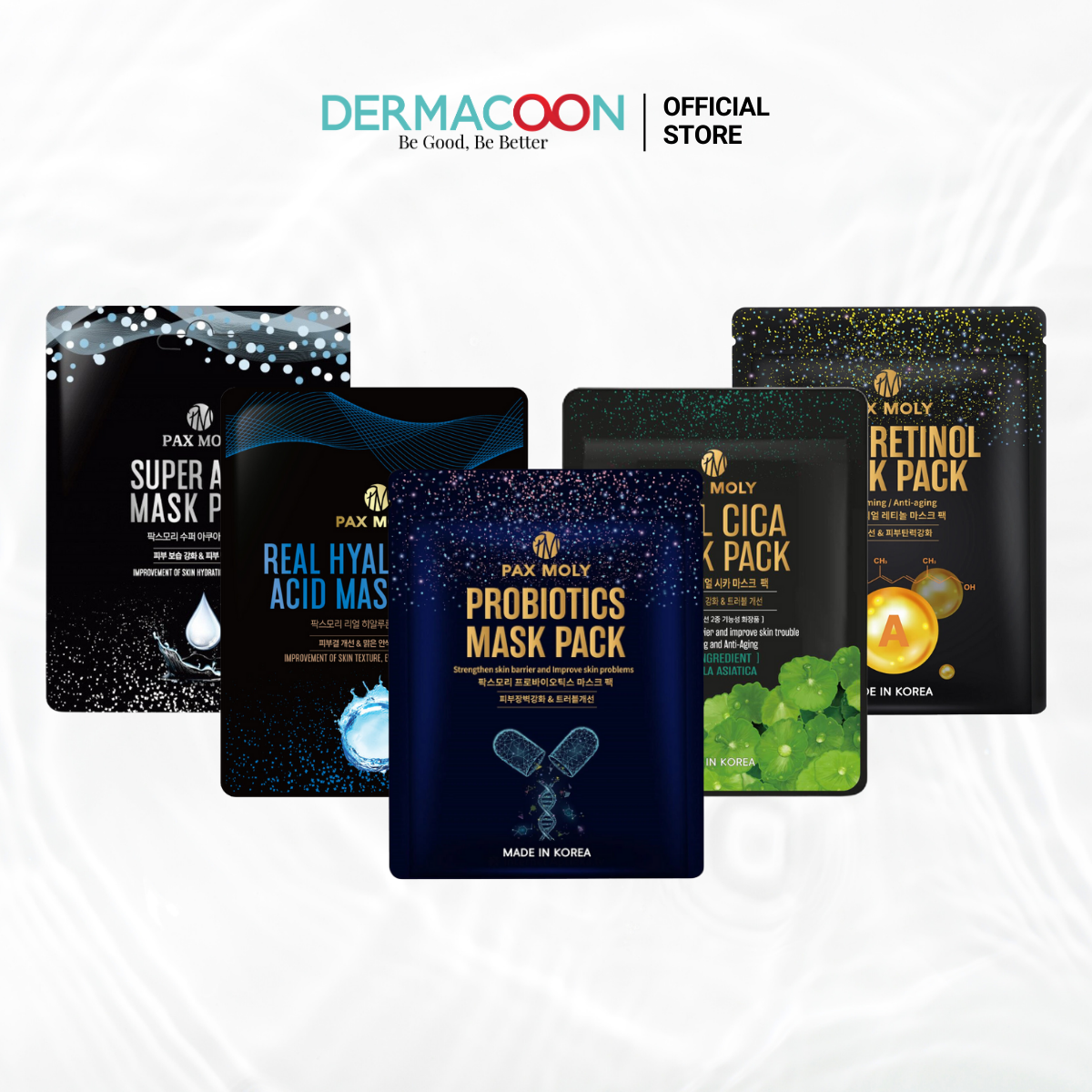 Mặt nạ dưỡng ẩm giúp hạn chế dầu thừa và cải thiện các vấn đề da PAX MOLY Probiotics Mask Pack (5 Miếng)