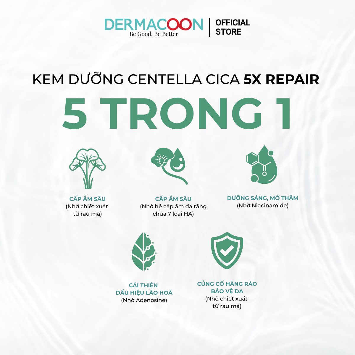 PAXMOLY Centella Cica 5X Repair Cream 100g Kem dưỡng Rau Má giúp cấp ẩm sâu, làm dịu và phục hồi cho da 100g