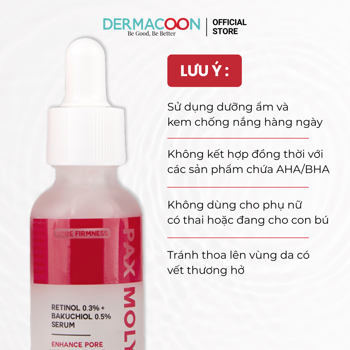 Tinh chất giúp làm mờ thâm và các dấu hiệu lão hoá PAX MOLY Retinol 0.3% + Bakuchiol 0.5% Serum 30ml