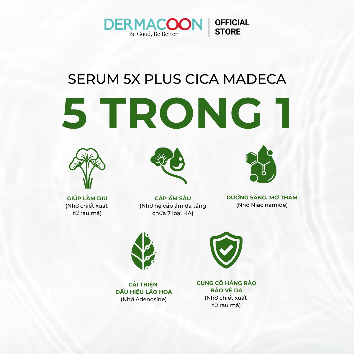 PAXMOLY 5x Plus Cica Madeca Serum 30ml Tinh chất Rau má giúp làm dịu, dưỡng ẩm và hỗ trợ phục hồi da