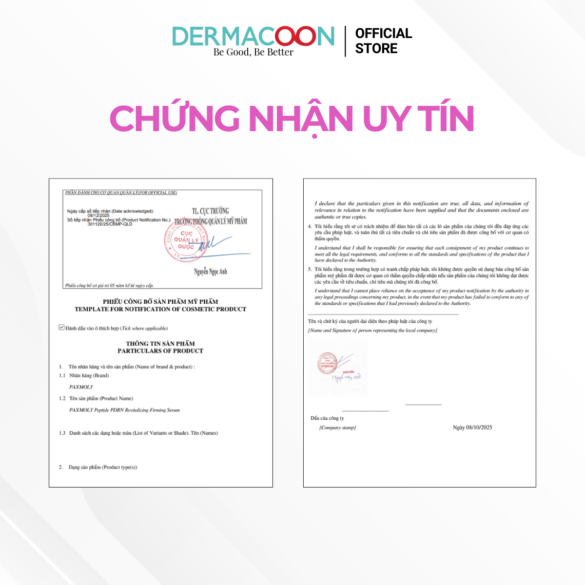 PAXMOLY Peptide PDRN Revitalizing Firming Serum Tinh chất giúp cải thiện độ săn chắc và giảm nếp nhăn trên da