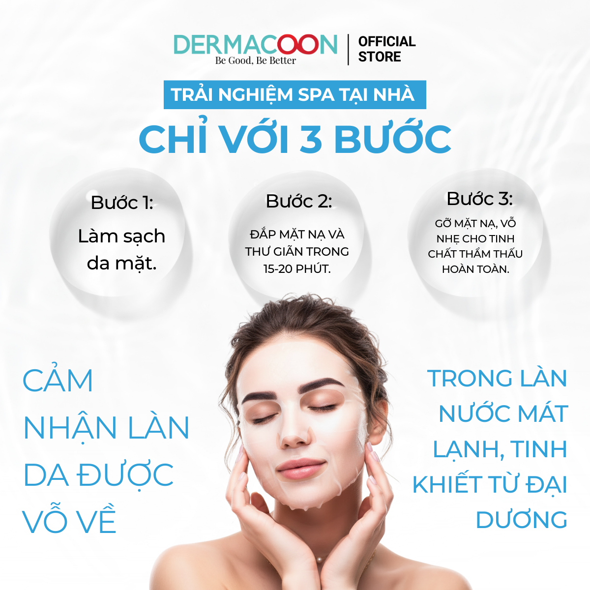 Mặt nạ dưỡng ẩm giúp da mềm mịn căng bóng và tràn đầy sức sống PAXMOLY Super Aqua Mask Pack 5 Miếng