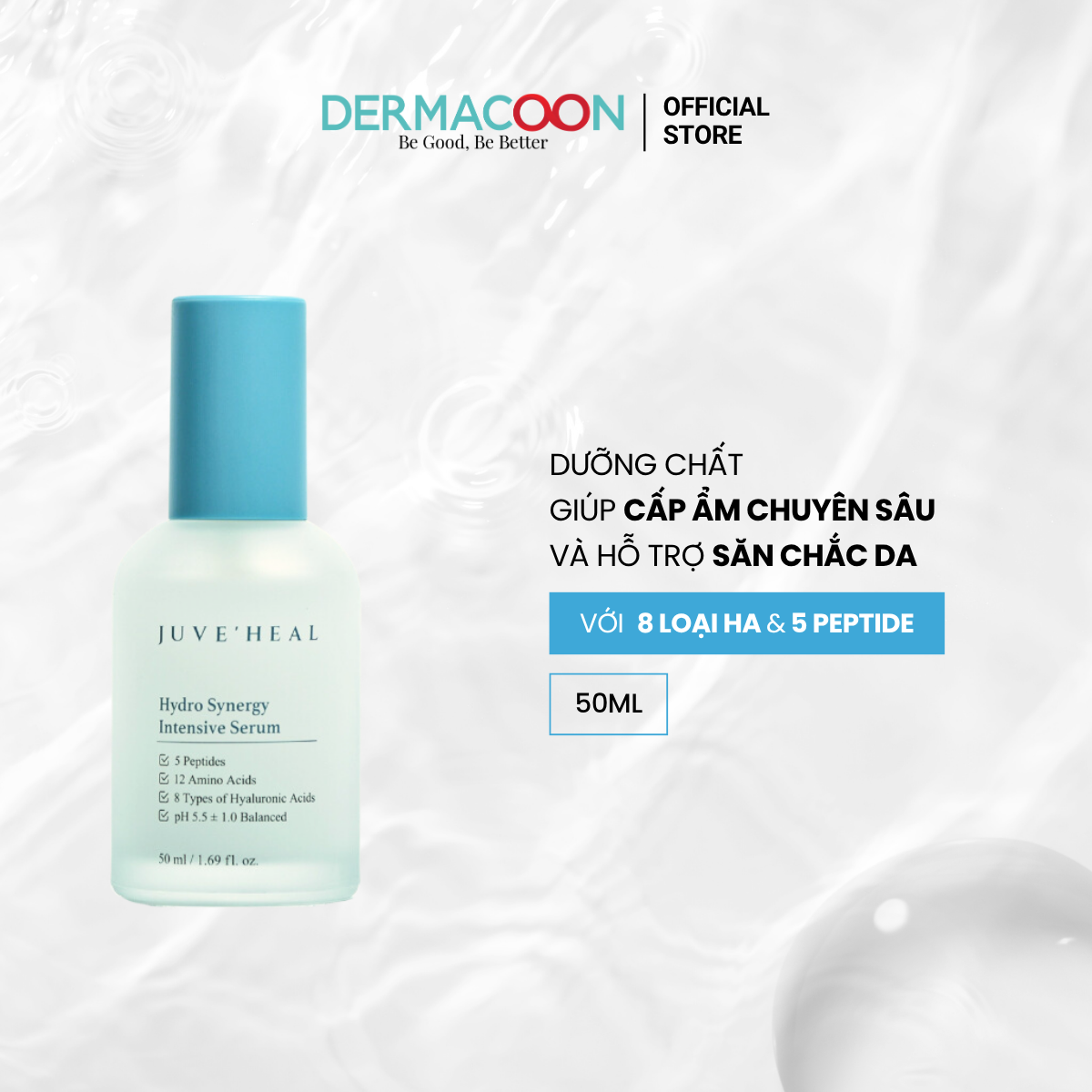 Tinh chất dưỡng sáng da cấp ẩm hỗ trợ phục hồi Juve’Heal Hydro Synergy Intensive Serum 50ml