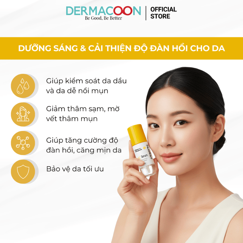 Tinh chất giúp dưỡng sáng và cải thiện độ đàn hồi da PAX MOLY Vitamin C + Collagen 5% AC Serum 50ml