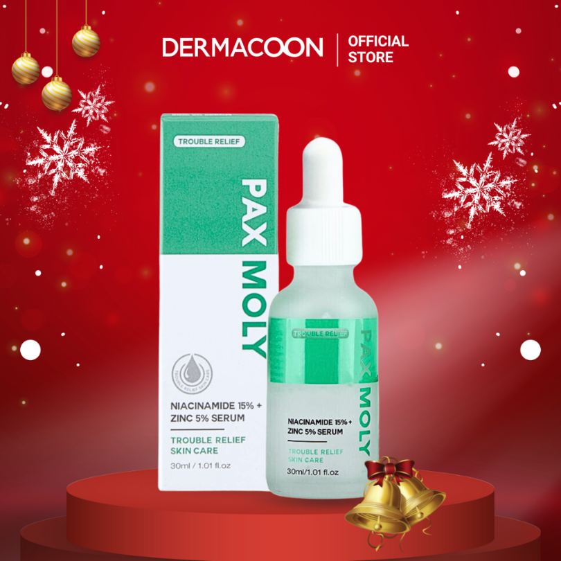 Tinh chất giúp kiểm soát dầu thừa và mờ thâm mụn PAX MOLY Niacinamide 15% + Zinc 5% Serum 30ml