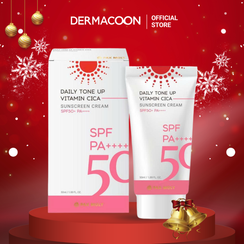 Kem chống nắng giúp kiềm dầu nâng tone chiết xuất rau má Pax Moly Daily Tone Up Vitamin Cica Sunscreen Cream 50ml