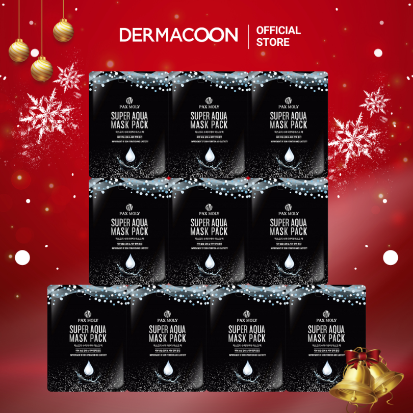 Mặt nạ dưỡng ẩm giúp da mềm mịn căng bóng và tràn đầy sức sống PAXMOLY Super Aqua Mask Pack (Hộp 10 miếng)