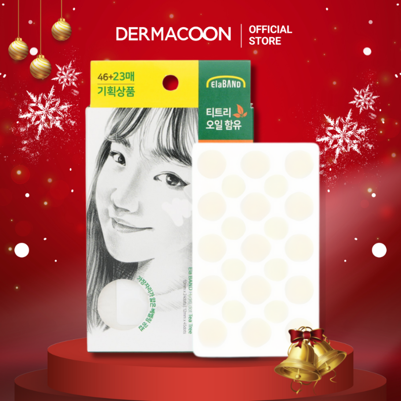 Miếng dán mụn che khuyết điểm và giảm mụn Elaband Hydro Dot Tea Tree (Hộp 23 miếng)