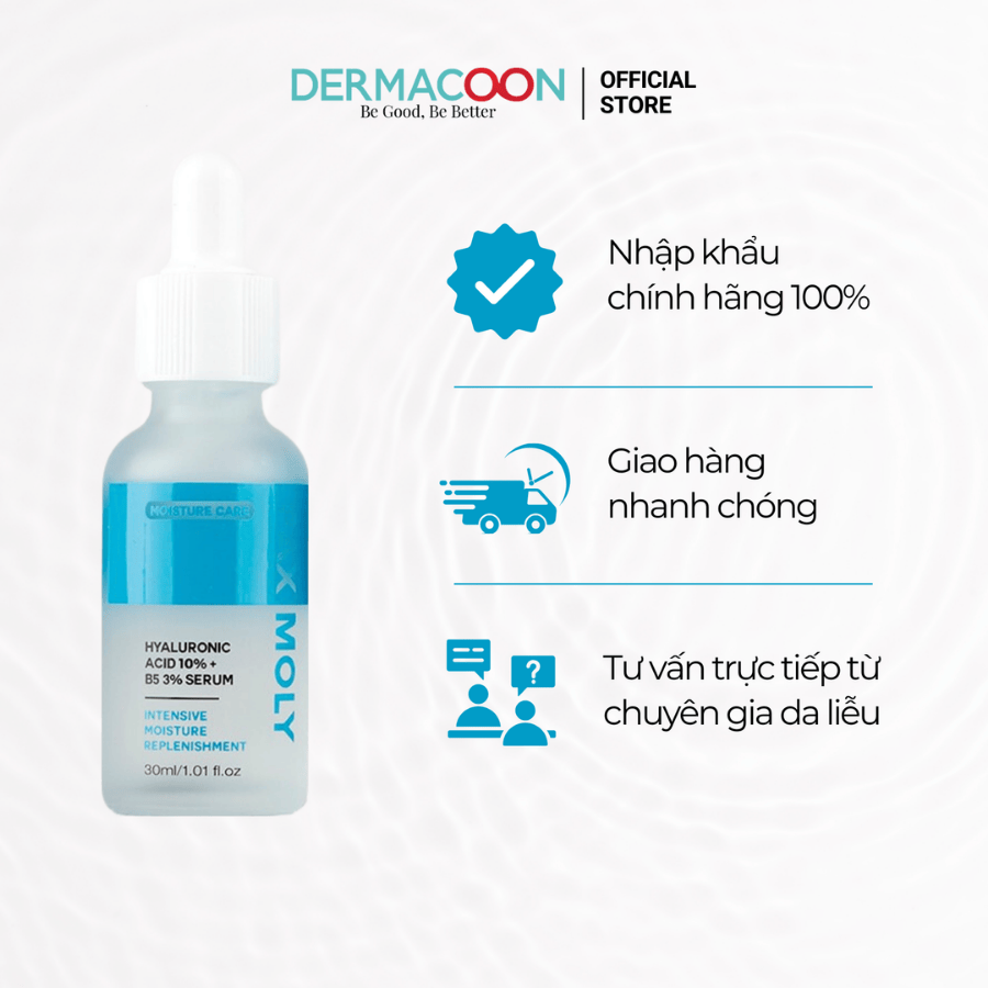 Tinh chất dưỡng ẩm và hỗ trợ khôi phục làn da PAX MOLY Hyaluronic Acid 10% + B5 3% Serum 30ml
