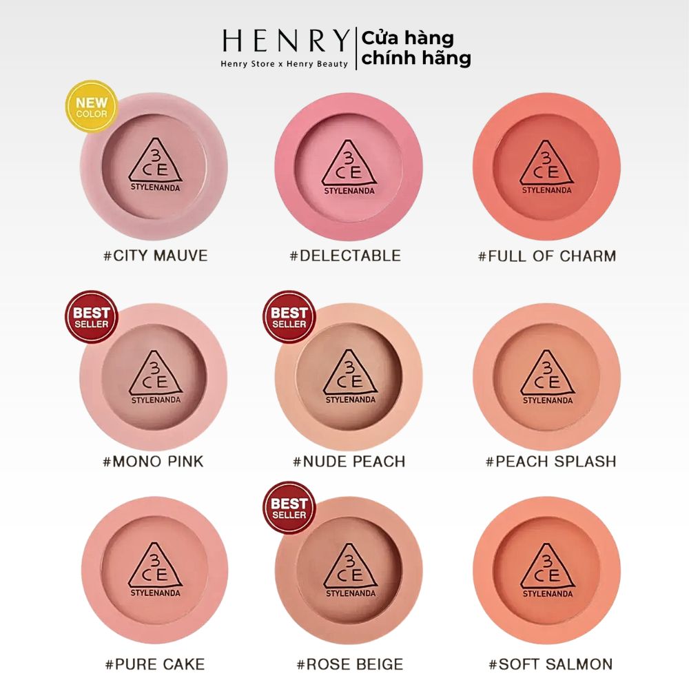 Phấn Má Hồng 3CE Stylenanda Face Blush Min Lì Siêu Xinh 5.5g