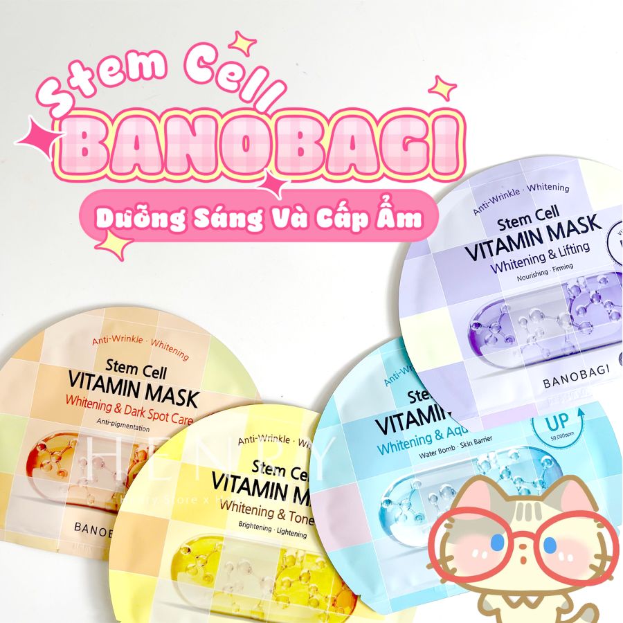 Mặt Nạ Banobagi Stem Cell Vitamin Mask 30ml Công Nghệ Tế Bào Gốc Thực Vật & Vitamin 50.000ppm