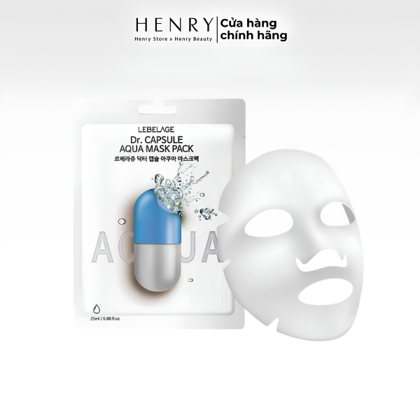 Mặt Nạ Lebelage Dr.Capsule Aqua Mask Pack 25ml – Cấp Nước Chuyên Sâu, Cho Da Mềm Mịn Căng Mướt