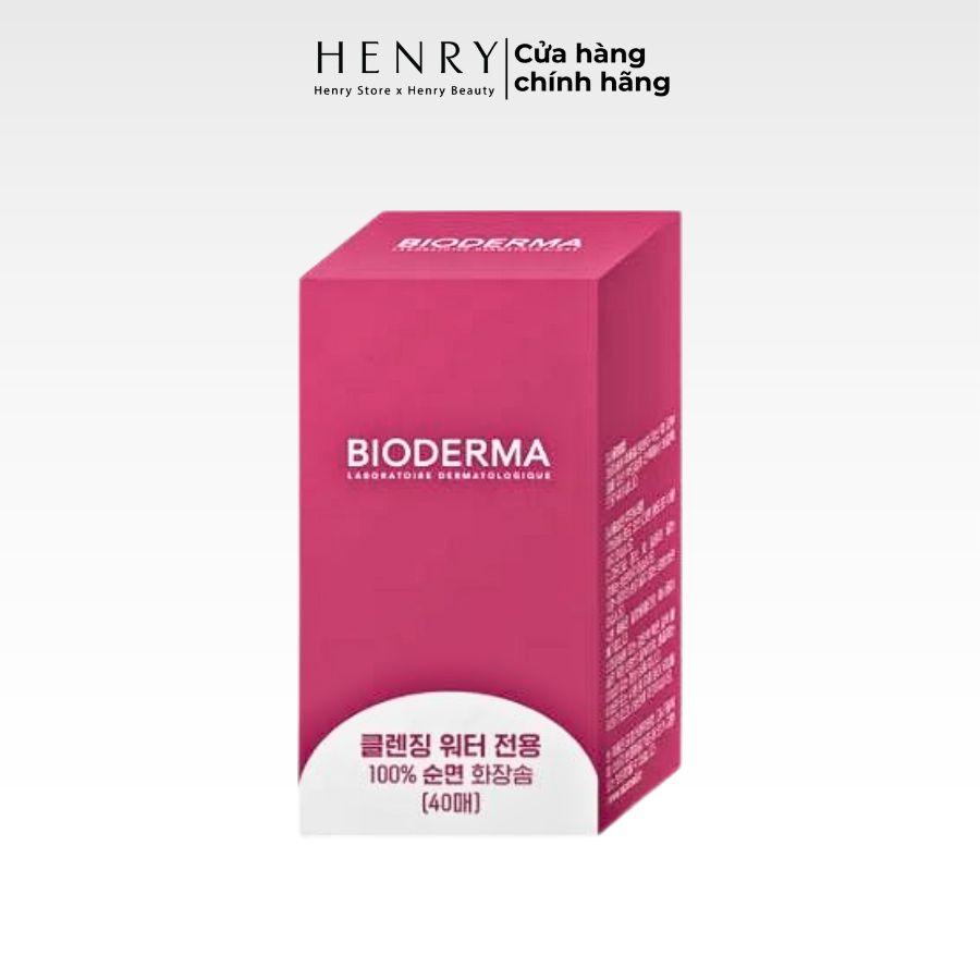Bông Tẩy Trang Bioderma (Hàn Quốc), Cotton Nguyên Chất (Hộp 40 Miếng)