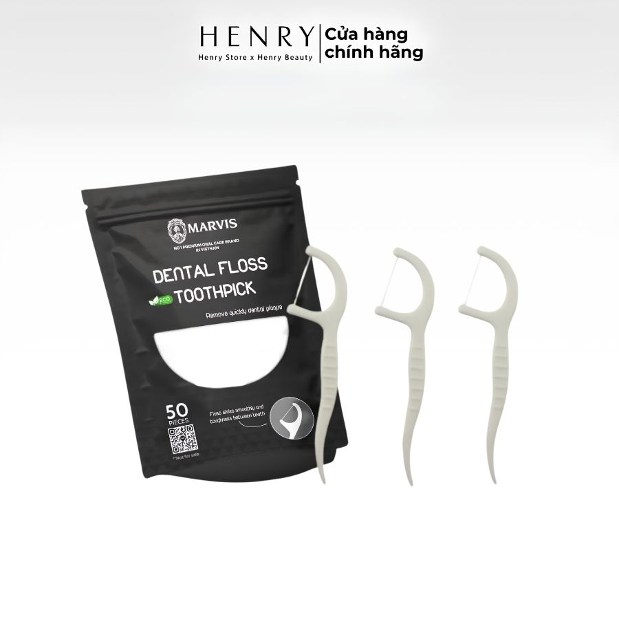Tăm Chỉ Nha Khoa Marvis Dental Floss Toothpick (50 Cái) – Làm Sạch Kẽ Răng Hiệu Quả, Hơi Thở Tươi Mát Mỗi Ngày