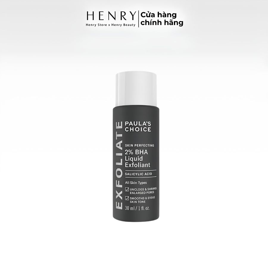 [Hàng Công Ty] Dung Dịch Tẩy Tế Bào Chết Paula's Choice Skin Perfecting 2% BHA Liquid Exfoliant 30ml – Làm Sạch Lỗ Chân Lông, Hỗ Trợ Giảm Mụn Đầu Đen