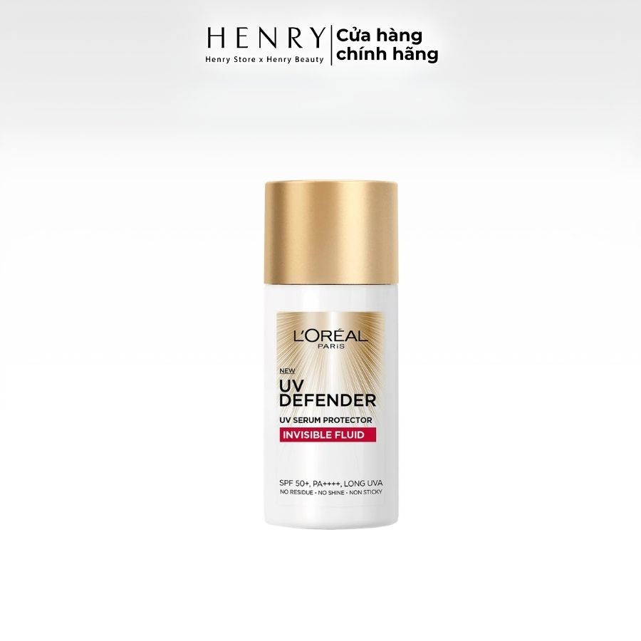 Kem Chống Nắng L'Oréal Paris X20 UV Defender Serum Invisible Fluid SPF50+ PA++++ 50ml – Chống Nắng Phổ Rộng, Mỏng Nhẹ Như Serum