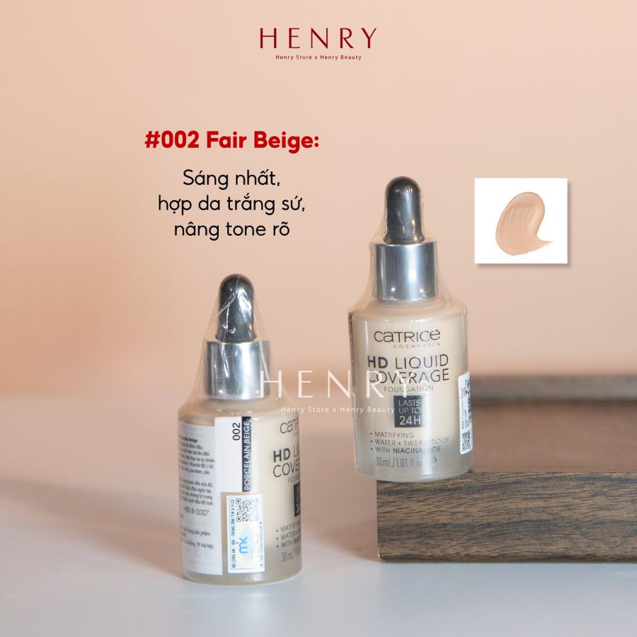 [Hàng Công Ty] Kem Nền Catrice HD Liquid Coverage Foundation 24H Kiềm Dầu & Che Phủ Hoàn Hảo