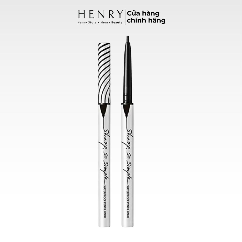 Chì Kẻ Mắt Clio Sharp, So Simple Waterproof Pencil Liner (Màu Đen), Siêu Mảnh, Siêu Lì