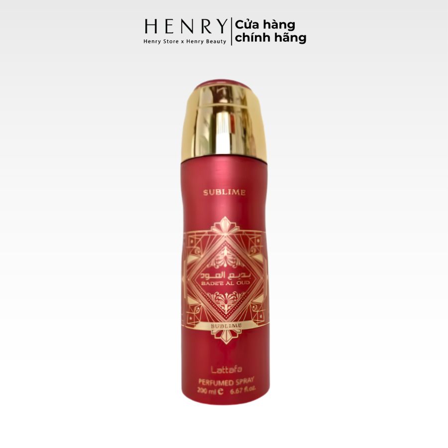Xịt Thơm Toàn Thân Lattafa Bade'e Al Oud Sublime Body Spray 200ml