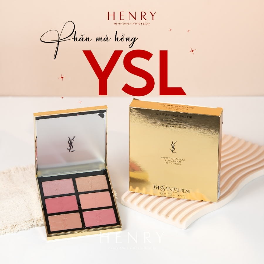Phấn Má Hồng YSL Couture Face Palette Brewed Reflections Light To Medium 27g Tone 01 – Trang Điểm Tự Nhiên, Tạo Hiệu Ứng Gương Mặt Rạng Rỡ