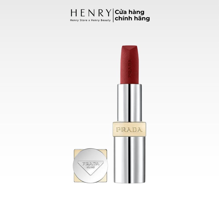 [Mini 1.3g] Son Lì Prada Monochrome Hyper Matte Lip #B03 Mahogany Nâu Đỏ Đất Trầm Ấm, Thời Thượng