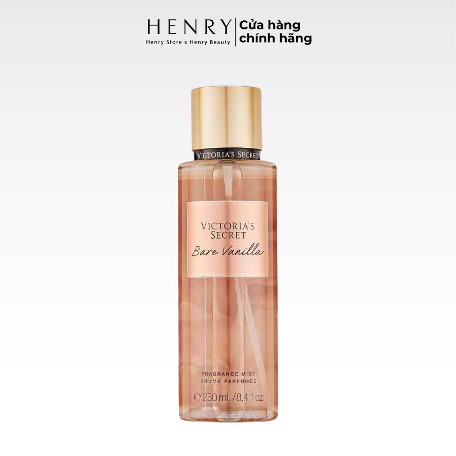 Xịt Thơm Toàn Thân Victoria's Secret Bare Vanilla Body Mist 250ml Hương Bánh Ngọt Vanilla Ấm Áp, Quyến Rũ