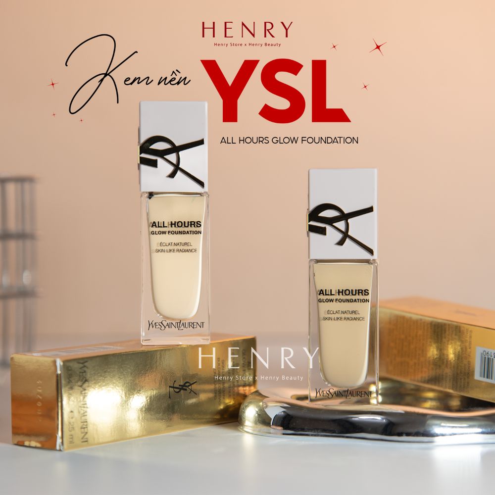 [Fullsize] Kem Nền YSL All Hours Glow Foundation 25ml Hiệu Ứng Căng Bóng, Rạng Rỡ Suốt 24H