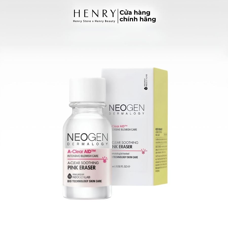 Dung Dịch Chấm Mụn Neogen Dermalogy A-Clear AID Soothing Pink Eraser 15ml – Làm Dịu Nốt Mụn, Hỗ Trợ Giảm Đỏ Và Kiểm Soát Bã Nhờn